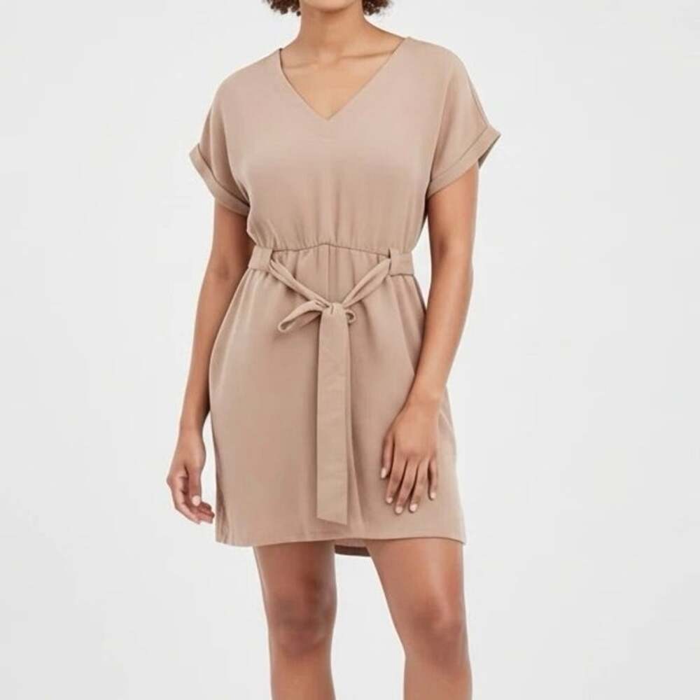 Forever 21 Women’s Tan/Taupe V-Neck Tie Waist Romper-Style Pants Size S/P Dress